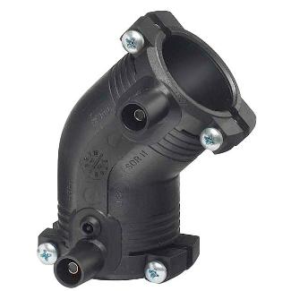 Joelho 45 Eletrofusão PE100 SDR11 com Fixador de 32 a 63